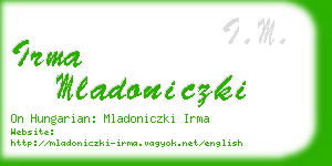 irma mladoniczki business card